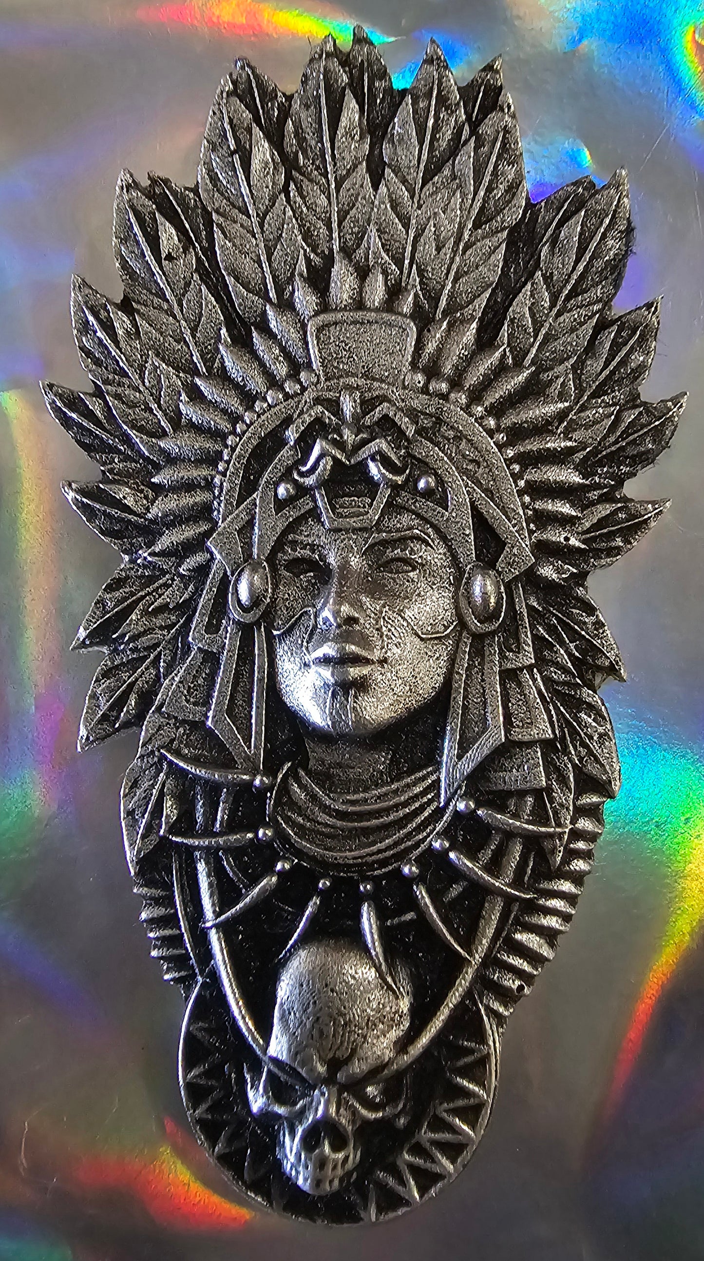 America Aztec Indian Hand Poured High Relief .999 Silver 3+ Oz Mintage of 162