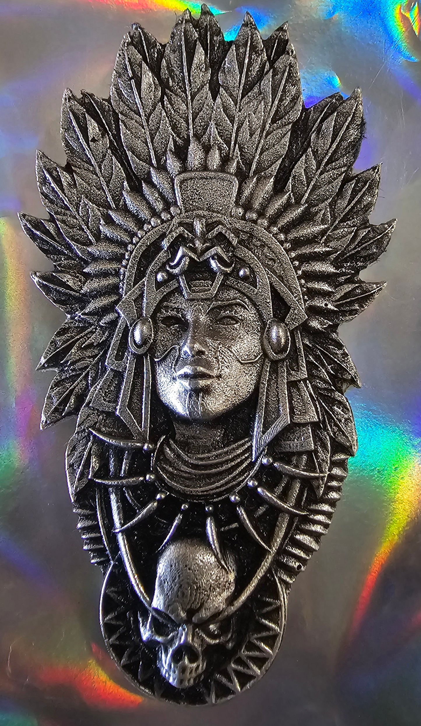 America Aztec Indian Hand Poured High Relief .999 Silver 3+ Oz Mintage of 162