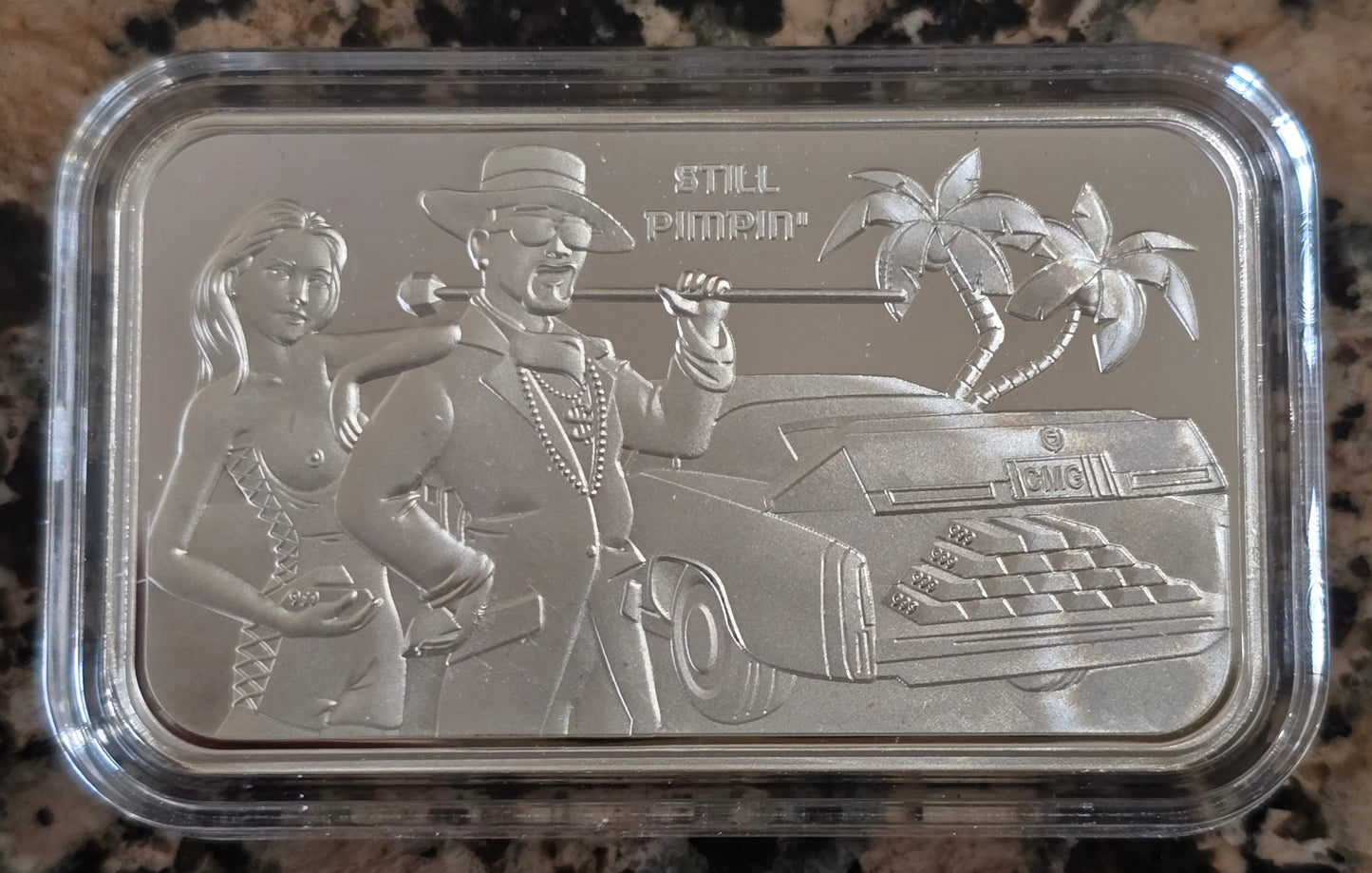 2024 Still Pimping Sexy 1 Oz .999 CMG Mint Silver Art Bar Rare w/ COA