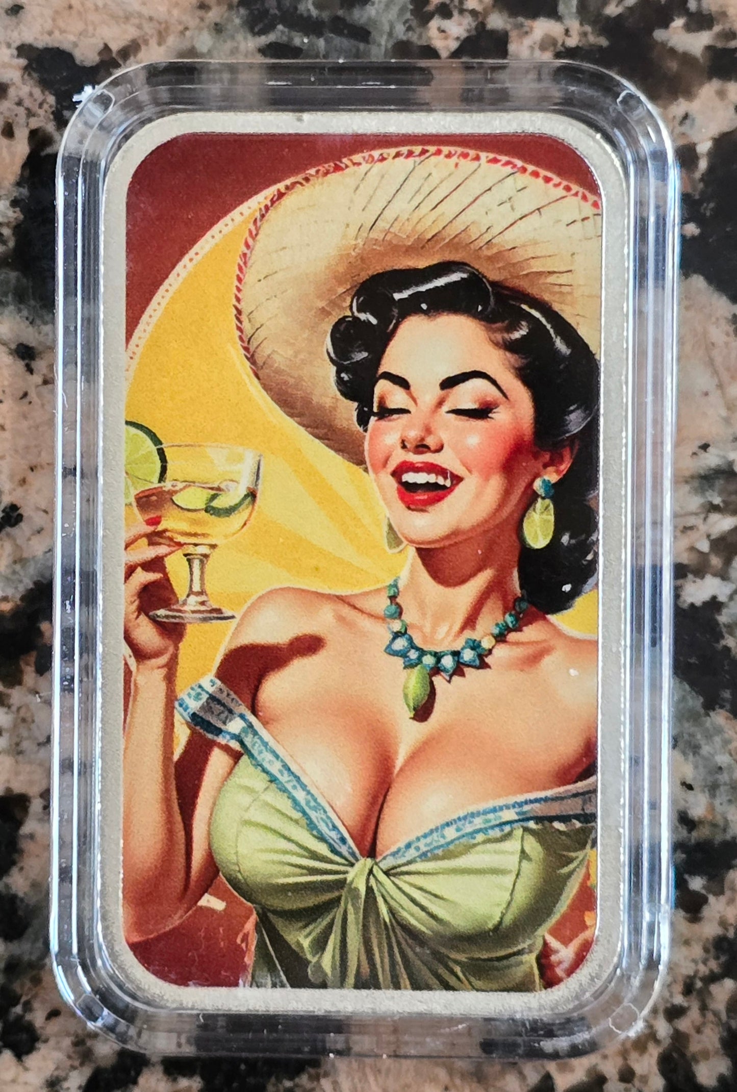 Sexy Tequila Girl 1 Oz .999 Silver Art Bar 499 Mintage w/COA