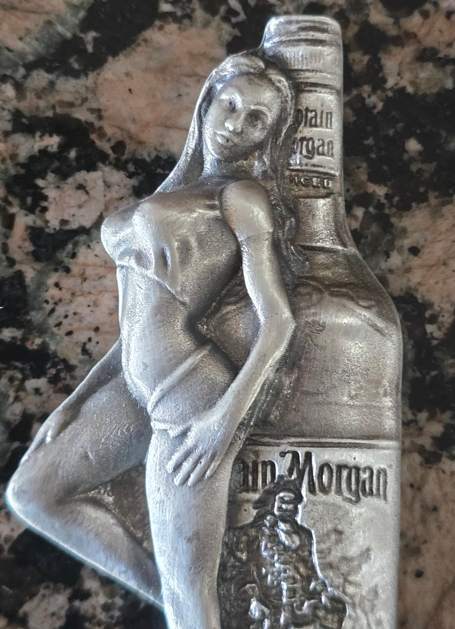 Captain Morgan's Girl  Sexy Hand Poured .999 Silver ~3.1 Troy Oz with with COA