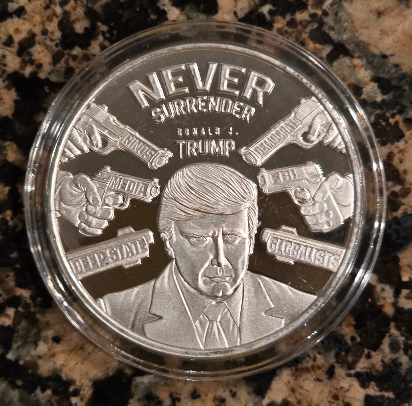 Trump Mug Shot Head Target 1 Oz Silver Round .999 Fine Limited Edition