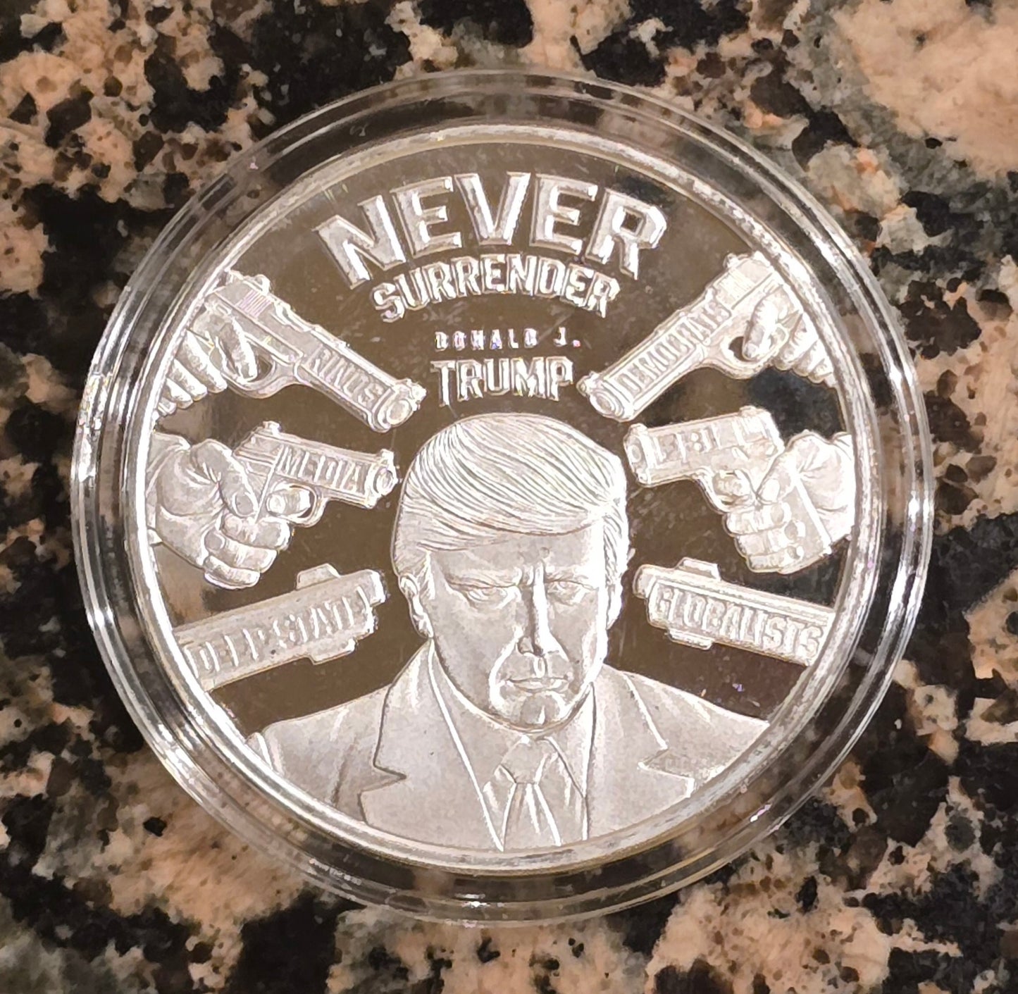 Trump Mug Shot Head Target 1 Oz Silver Round .999 Fine Limited Edition