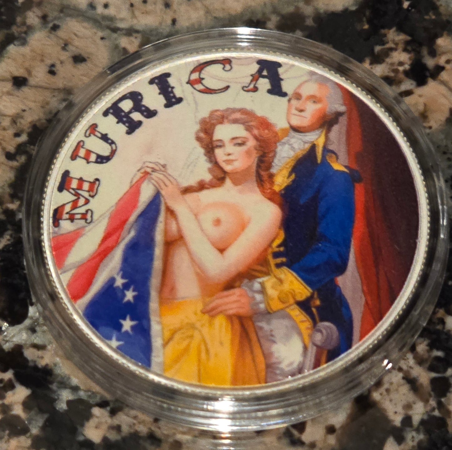 Murica 4th of July Sexy Silver .999 Colorized 1 Oz Round w/COA