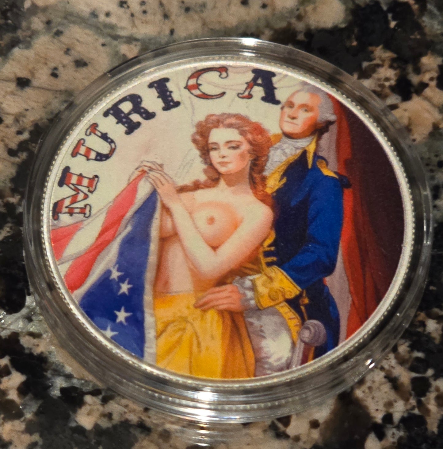 Murica 4th of July Sexy Silver .999 Colorized 1 Oz Round w/COA