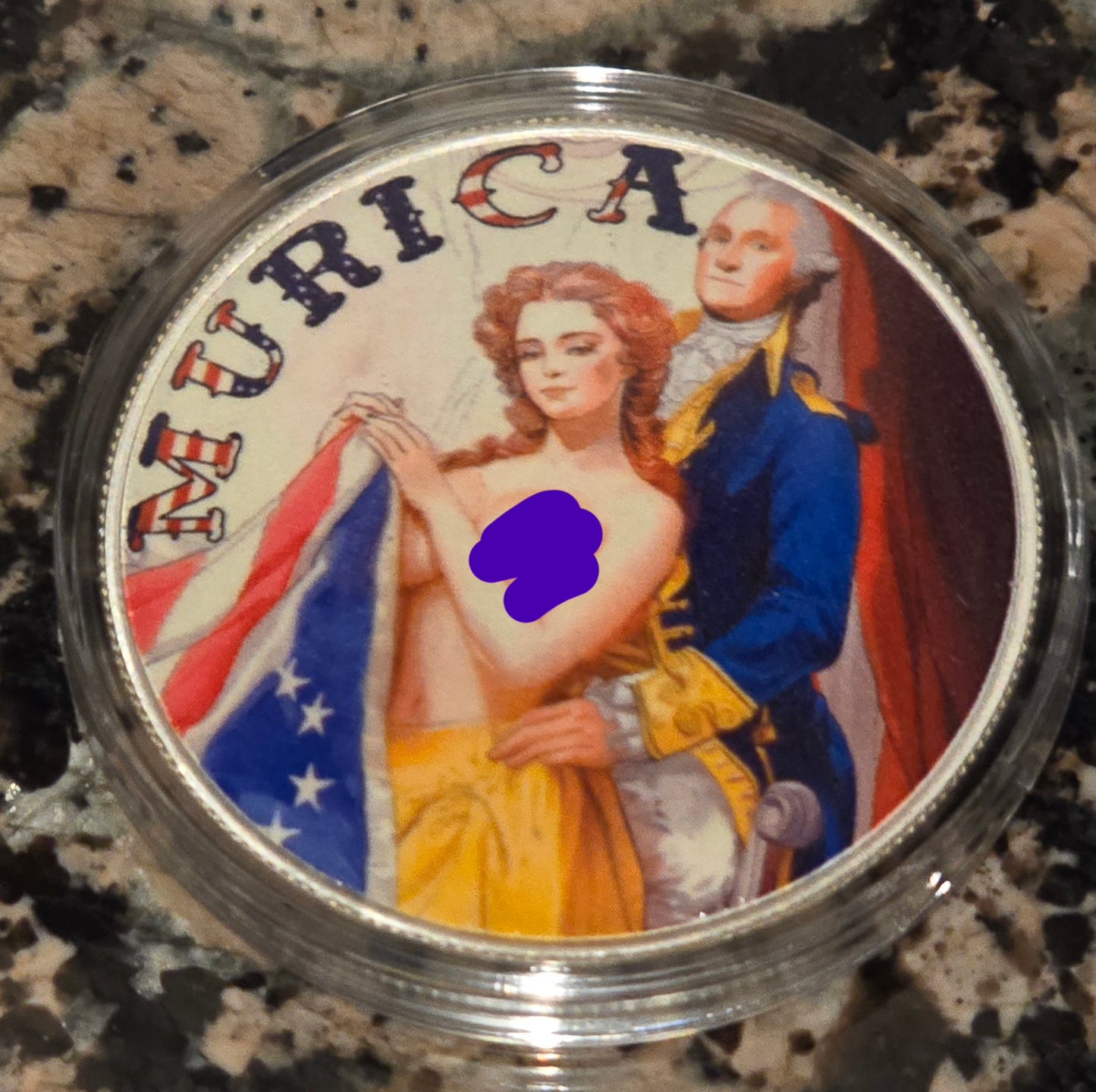 Murica 4th of July Sexy Silver .999 Colorized 1 Oz Round w/COA