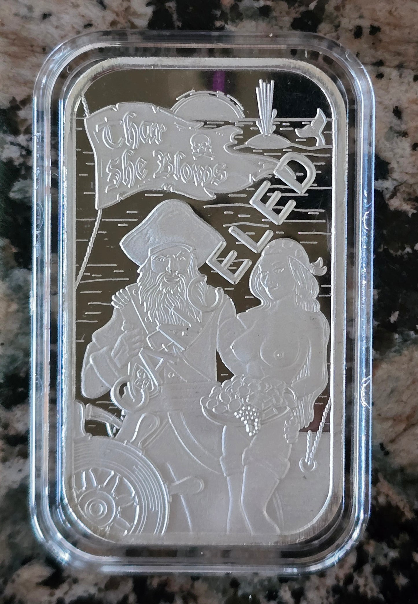 2024 Sexy Thar She Blows (Canceled) 1 Oz .999 CMG Mint Silver Art Bar Rare 50 Mintage w/ COA