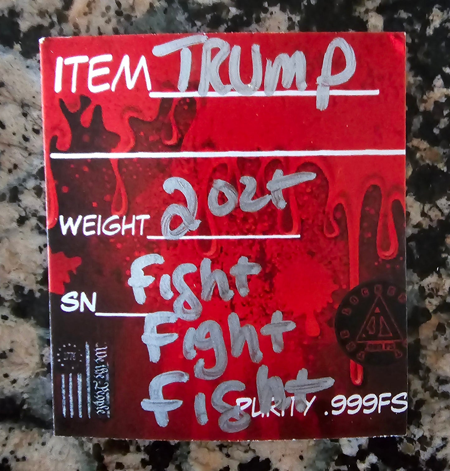 Trump Fight Fight Fight Locker Mint .999 2Oz Round w/COA