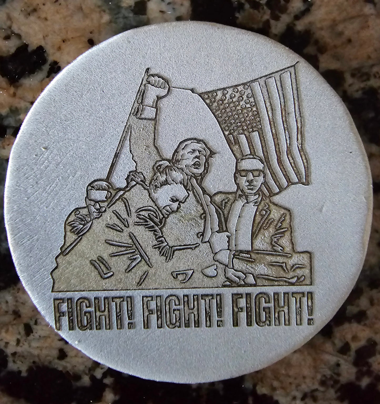 Trump Fight Fight Fight Locker Mint .999 2Oz Round w/COA