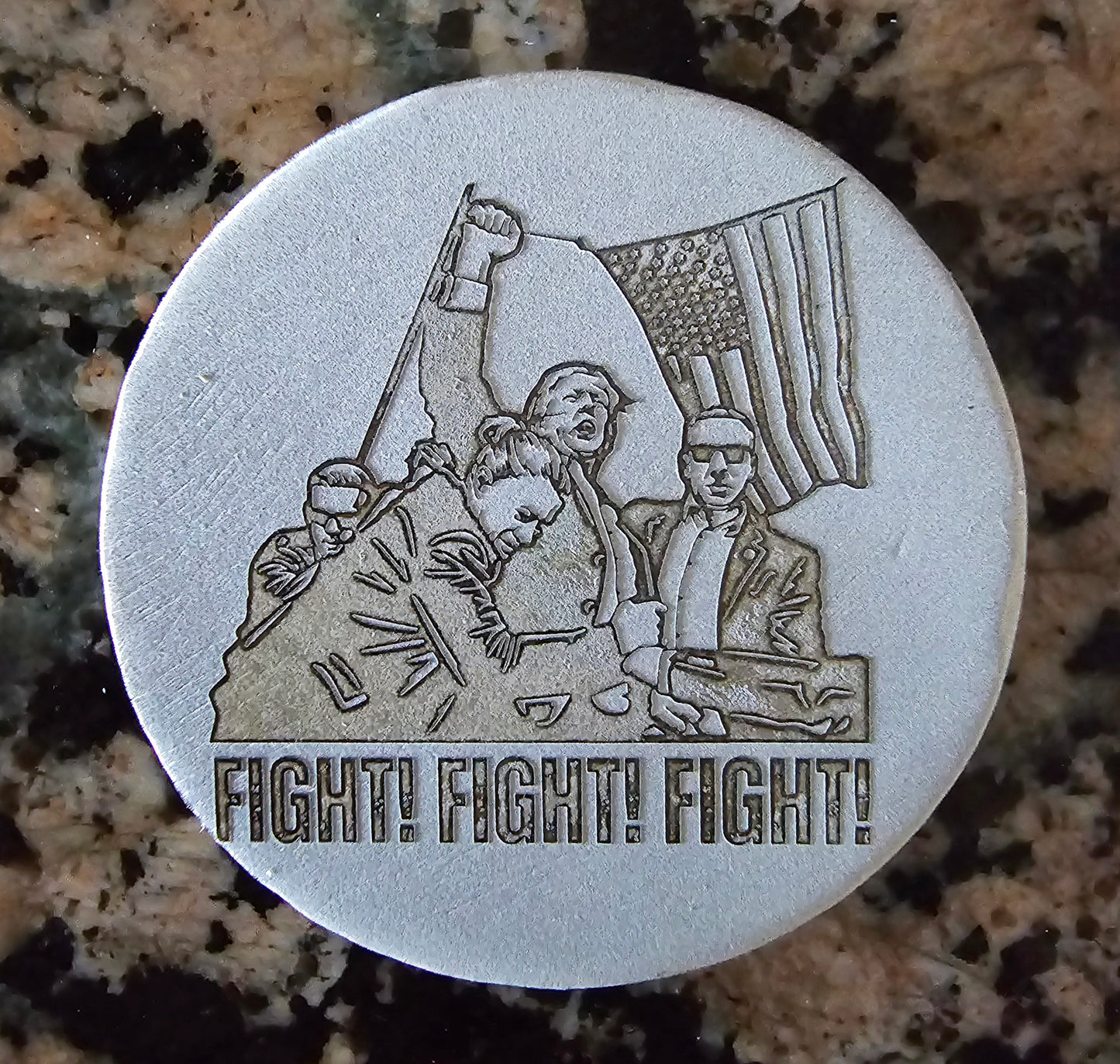 Trump Fight Fight Fight Locker Mint .999 2Oz Round w/COA