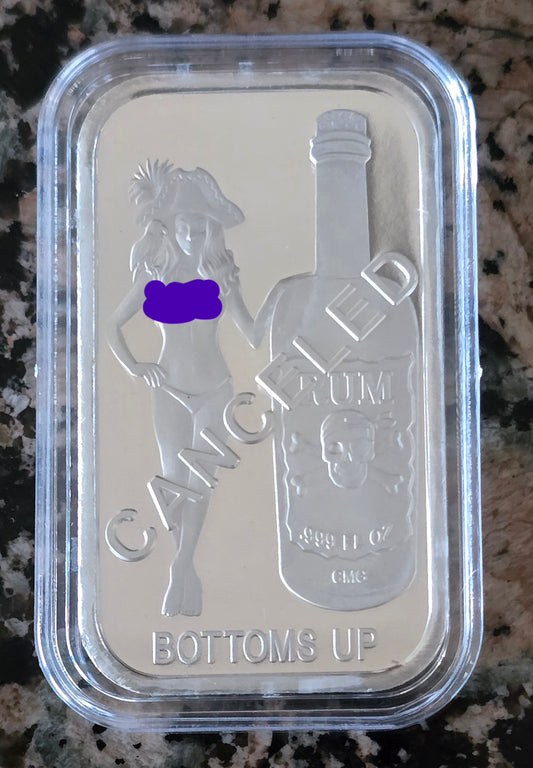 2024 Sexy Bottoms Up (Canceled) 1 Oz .999 CMG Mint Silver Art Bar Rare 50 Mintage w/ COA