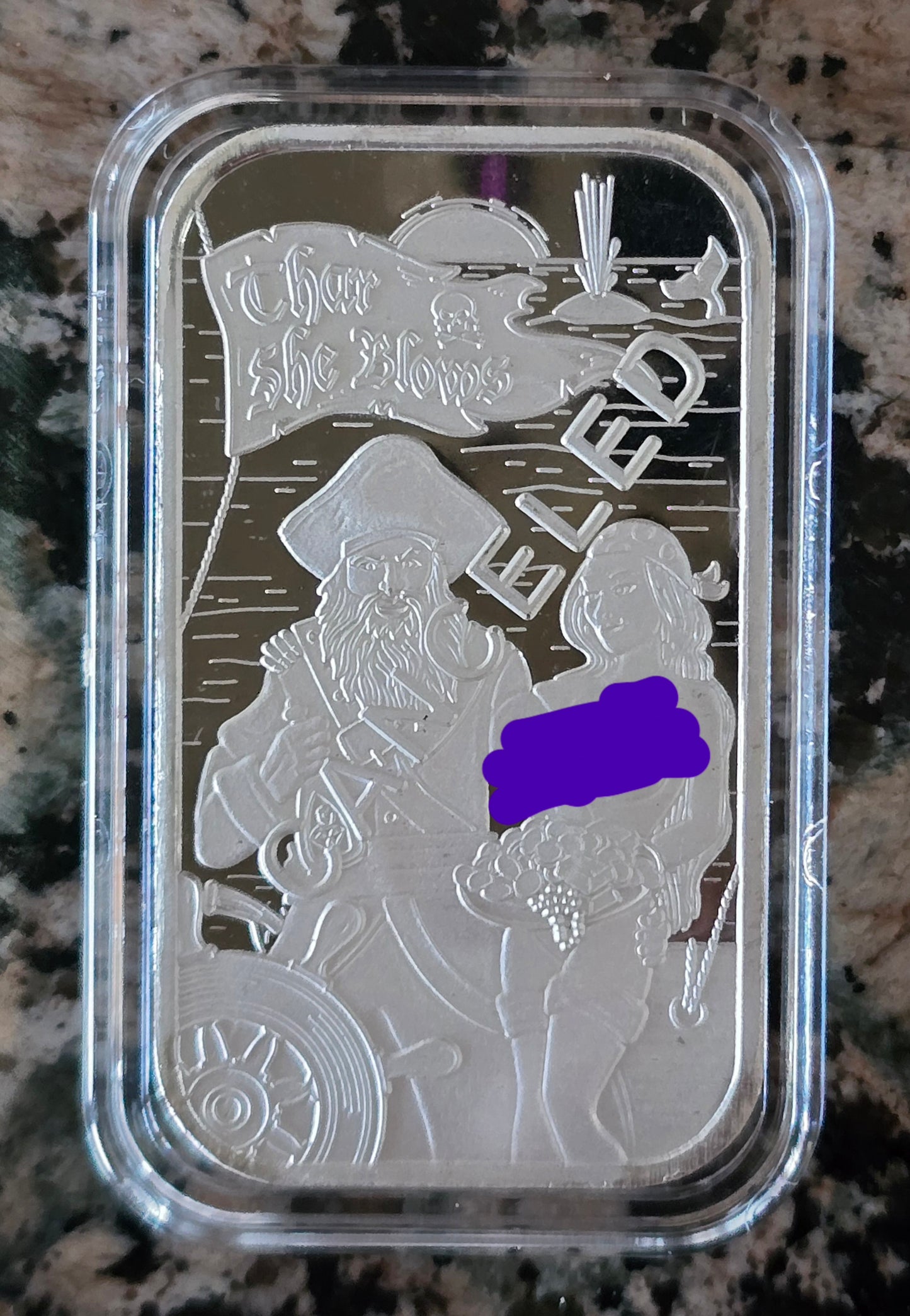 2024 Sexy Thar She Blows (Canceled) 1 Oz .999 CMG Mint Silver Art Bar Rare 50 Mintage w/ COA