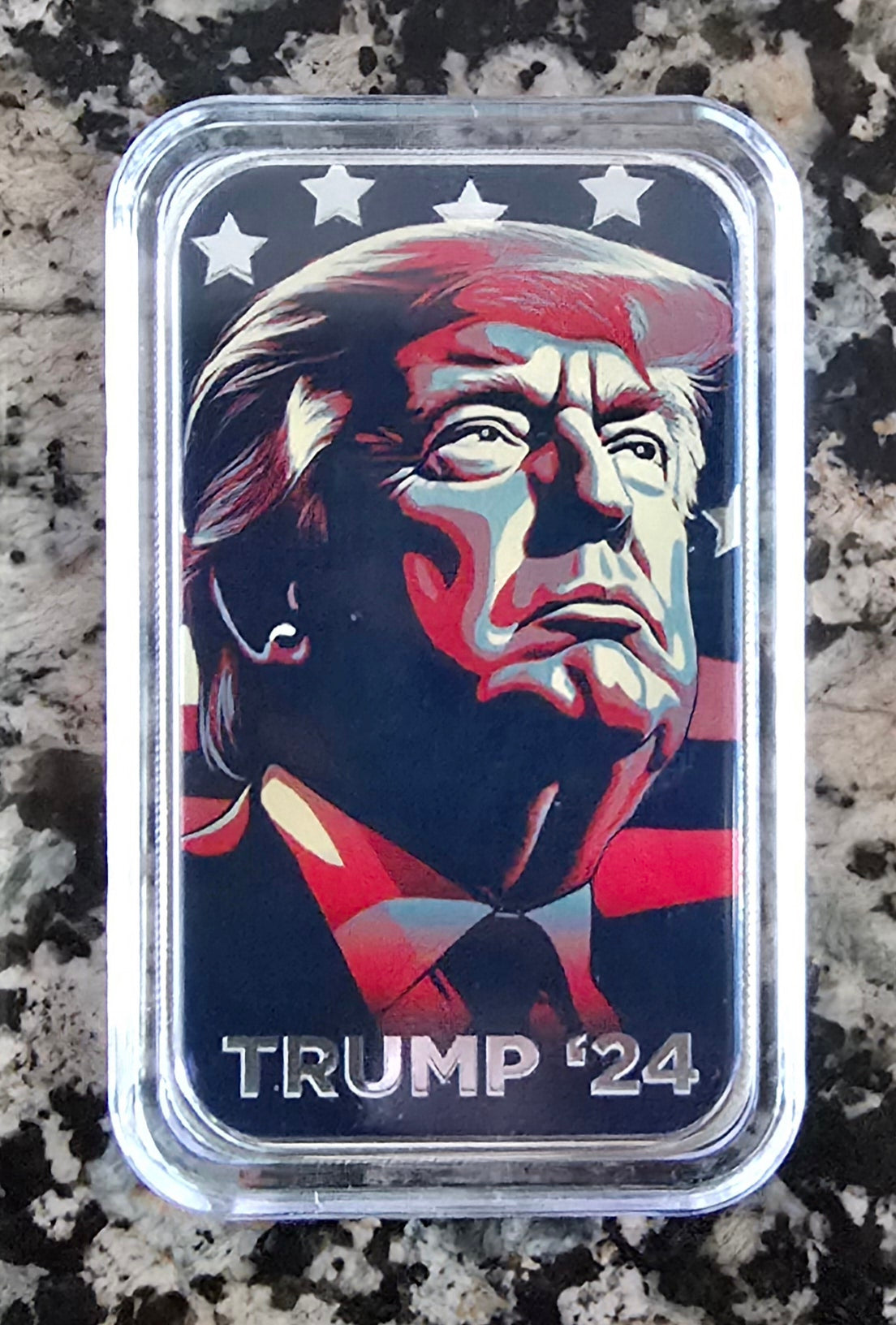 Donald Trump 2024 Presidential Election 1 Oz .999 Colorized Silver Bar w/Capsule