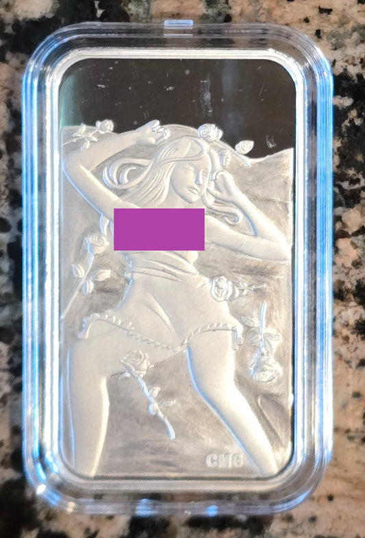 2024 Sexy Sleeping Booty 1 Oz .999 CMG Mint Silver Art Bar Rare 150 Mintage w/ COA