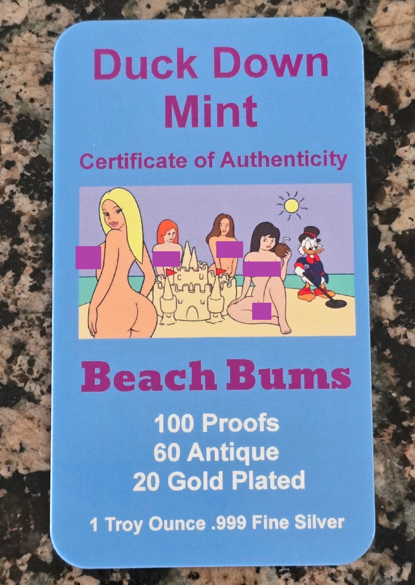 2024 Sexy Beach Bums 1 Oz .999 CMG/AllChips collaboration Silver Art Bar 100 Mintage w/ COA