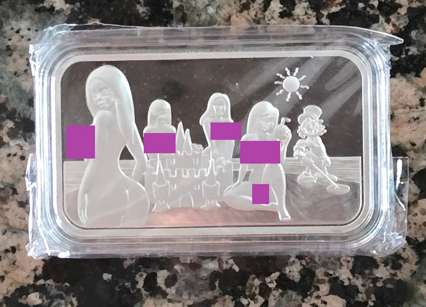 2024 Sexy Beach Bums 1 Oz .999 CMG/AllChips collaboration Silver Art Bar 100 Mintage w/ COA