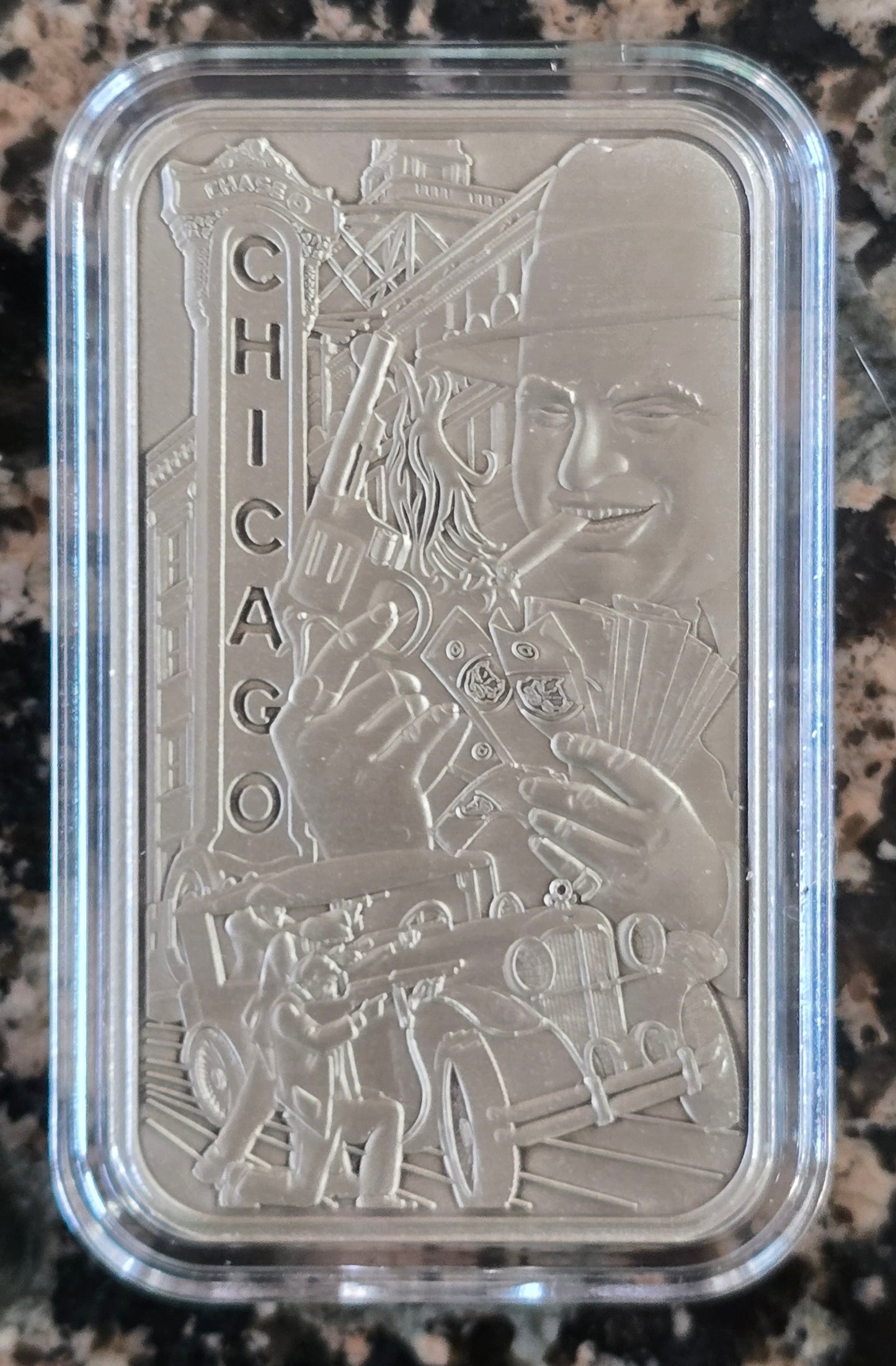 Al Capone Public Enemies 1 Oz .999 Silver Art Bar 500 Minted w/COA