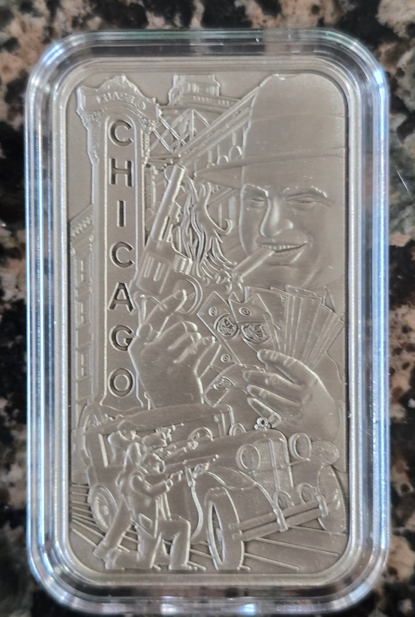 Al Capone Public Enemies 1 Oz .999 Silver Art Bar 500 Minted w/COA