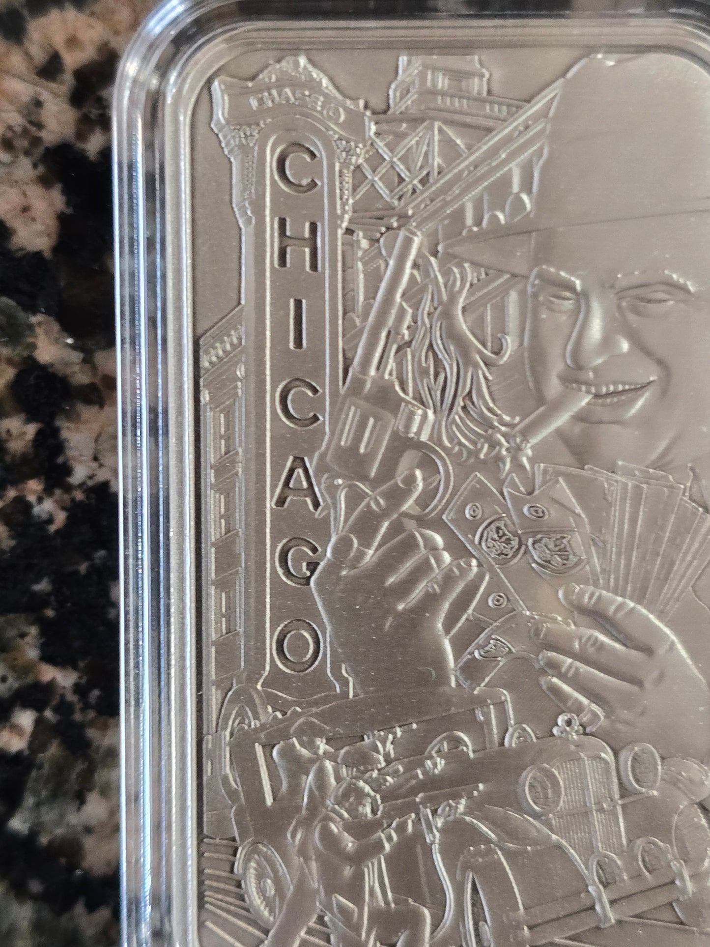 Al Capone Public Enemies 1 Oz .999 Silver Art Bar 500 Minted w/COA