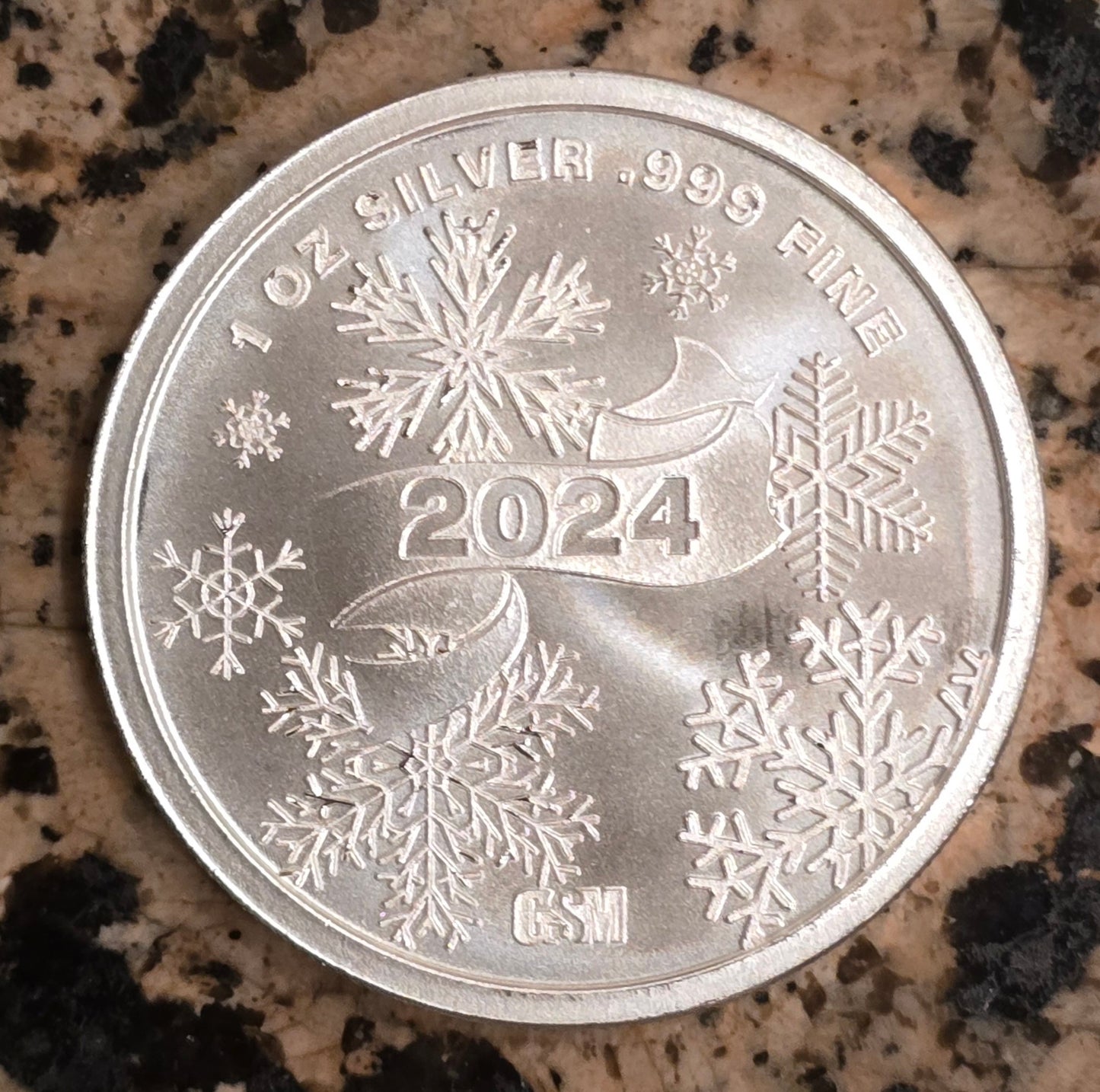 Merry Christmas Santa Claus 2024 1 Oz Silver BU Round .999 w/ Protective Capsule