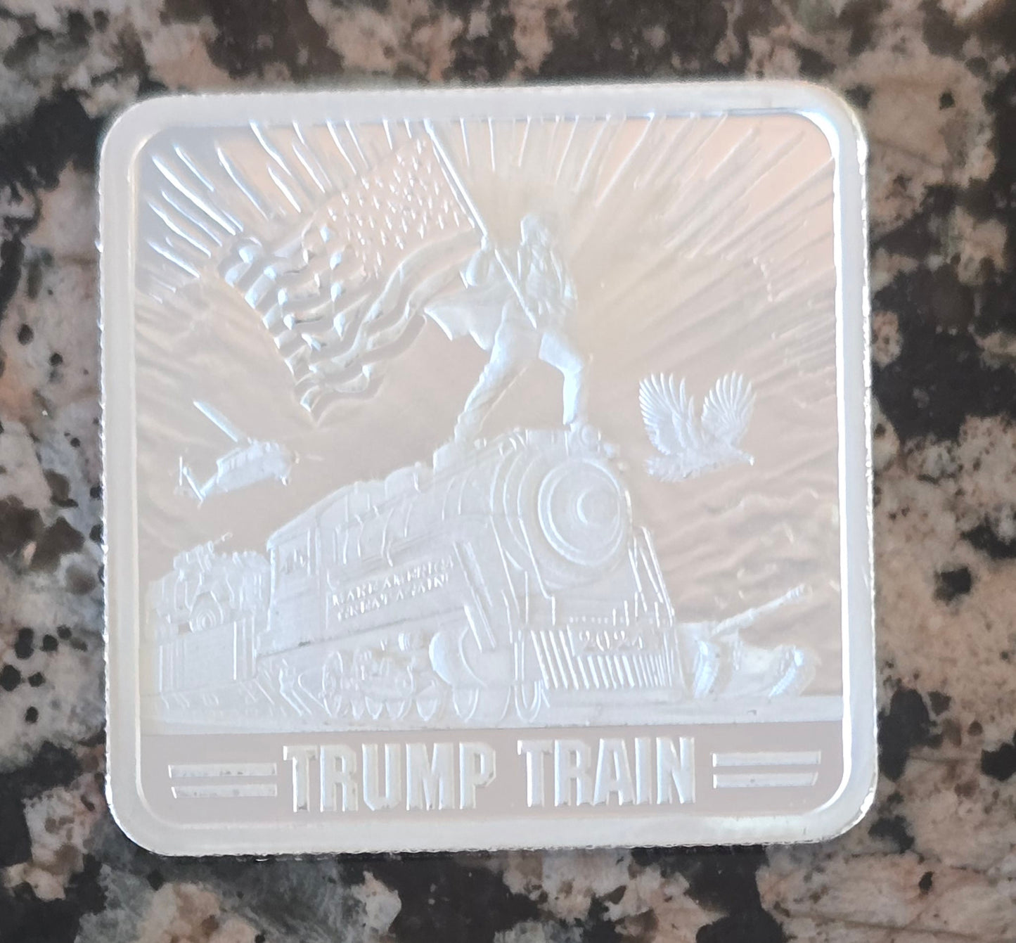 Trump Train 2024 1 Oz .999 Fine Silver Collector's Bar