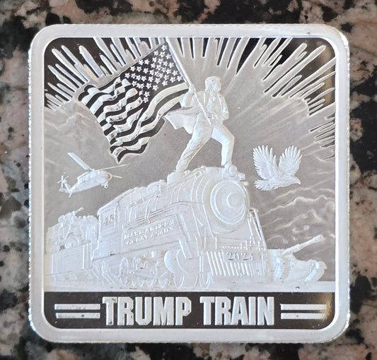 Trump Train 2024 1 Oz .999 Fine Silver Collector's Bar