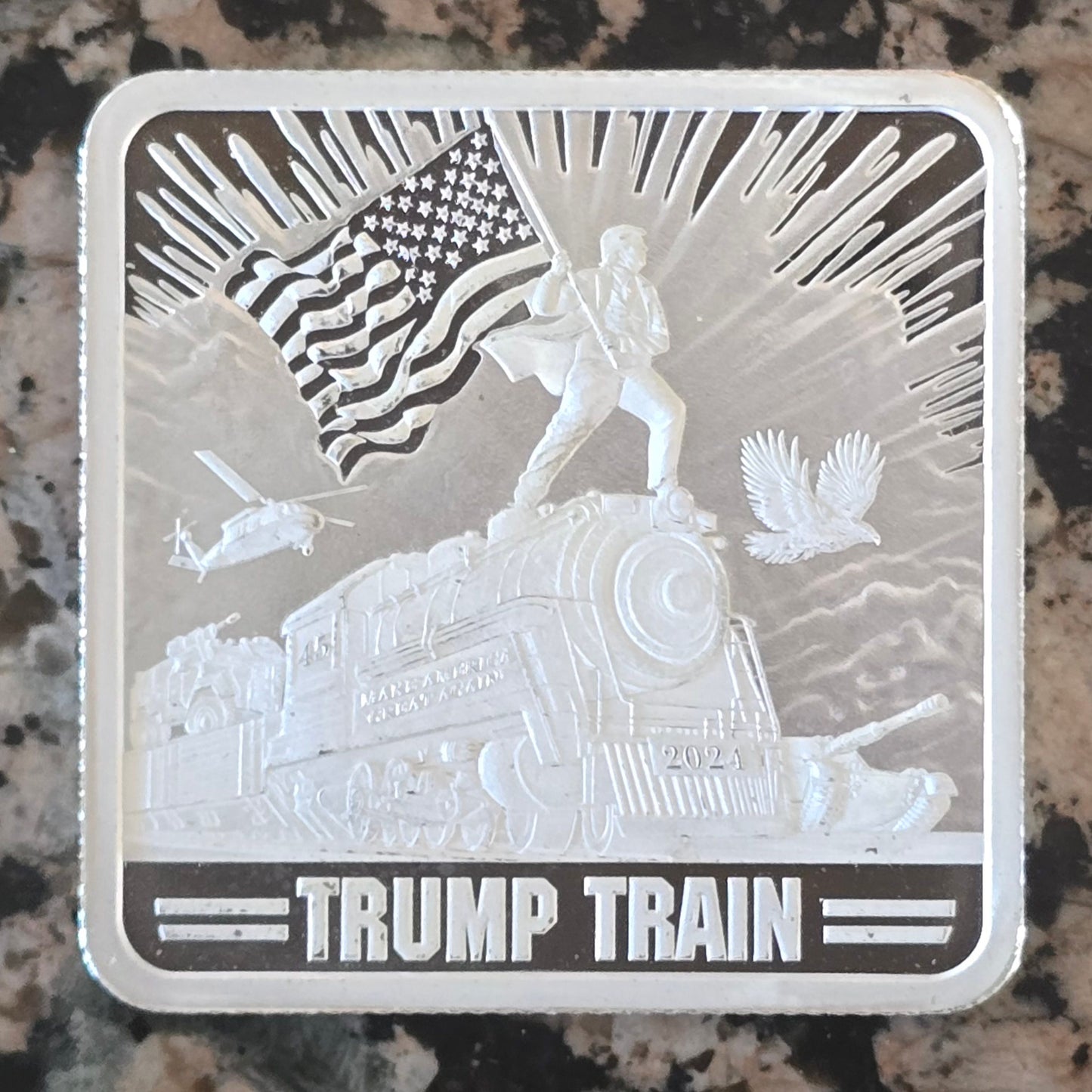 Trump Train 2024 1 Oz .999 Fine Silver Collector's Bar