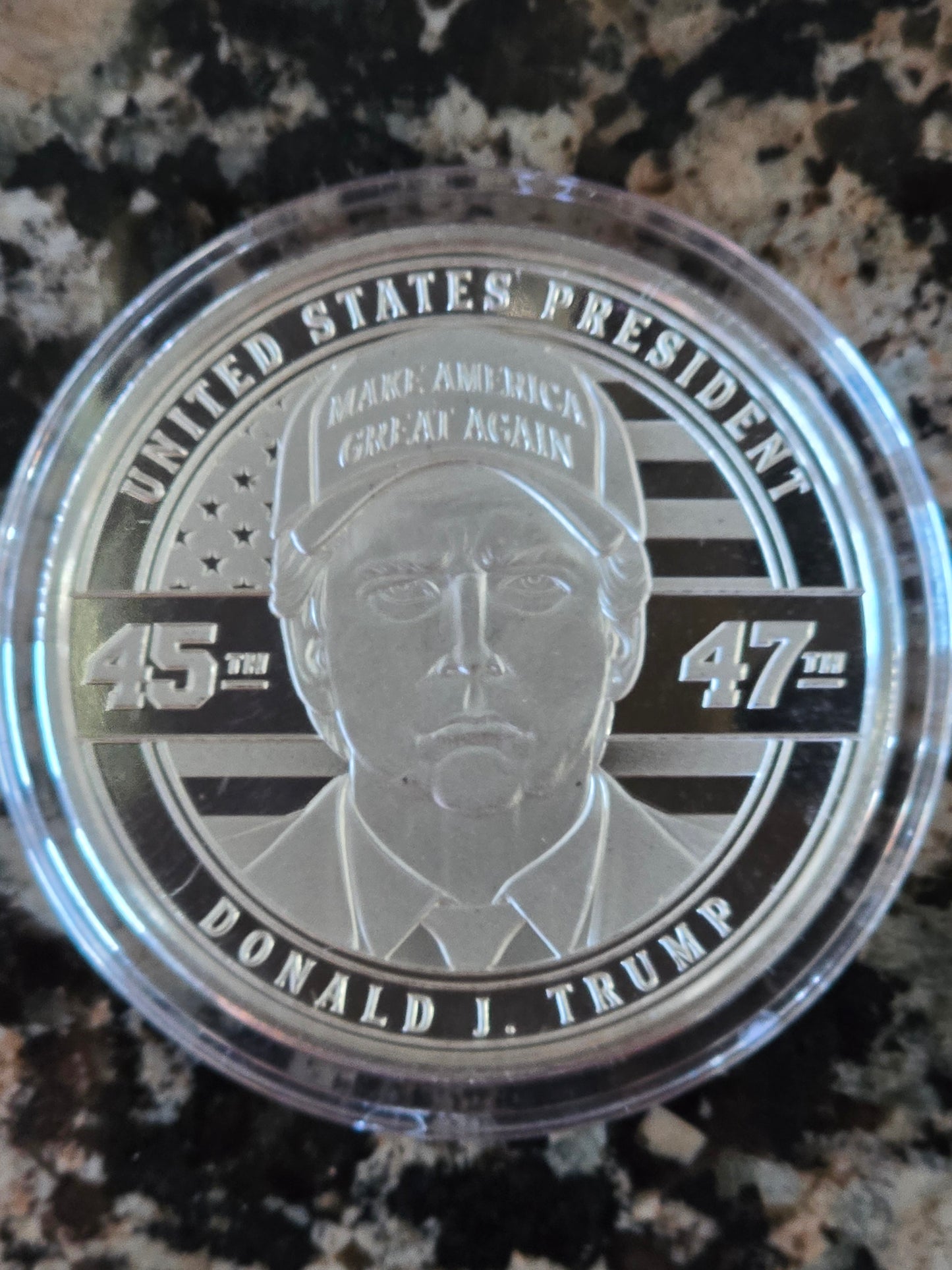 Trump 45th AND 47th President 1 Oz Silver Round .999 Fine Limited Edition