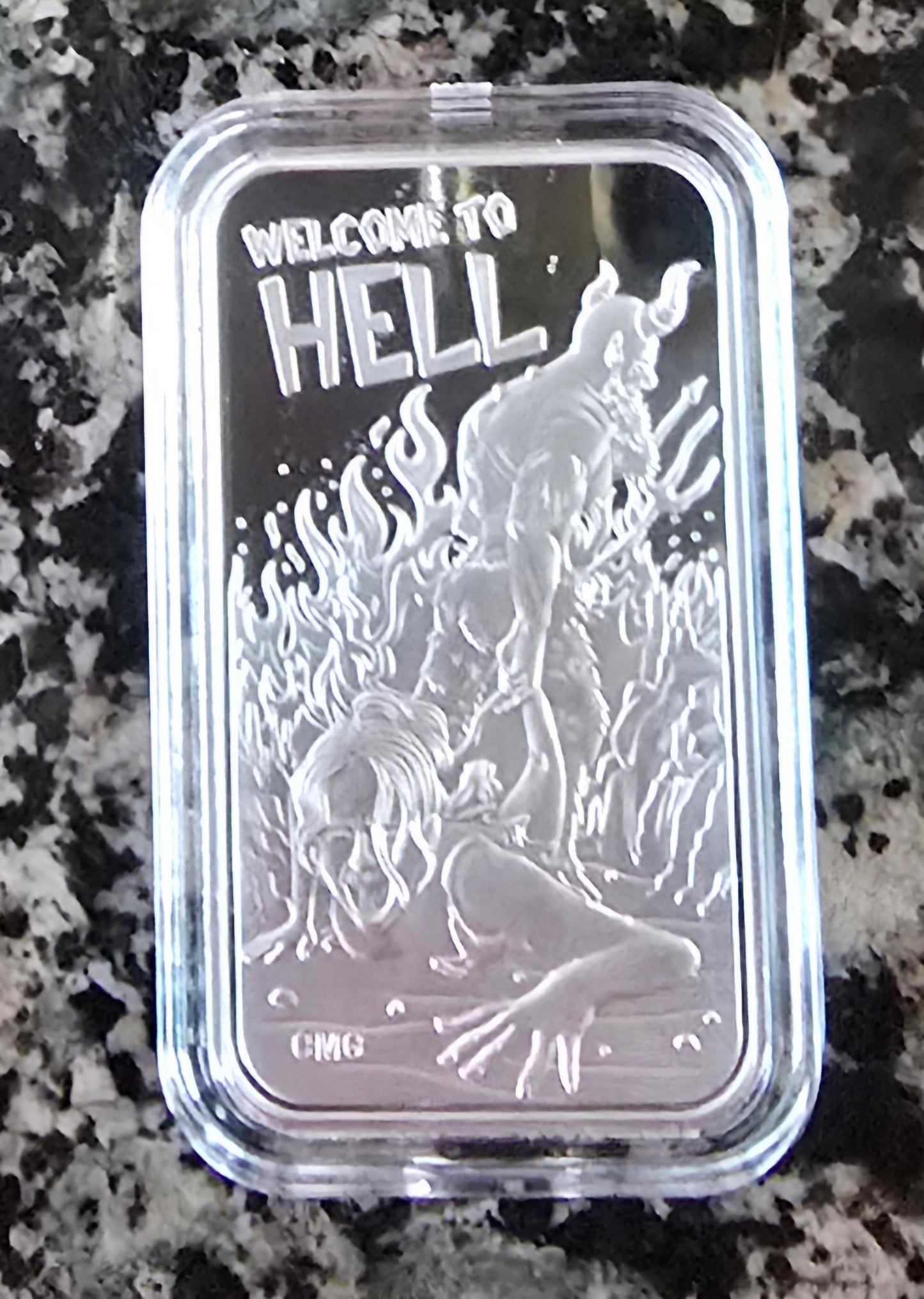 2024 'Welcome To Hell' 1 Oz CMG Mint .999 Fine Silver Rare Art Bar w/ COA