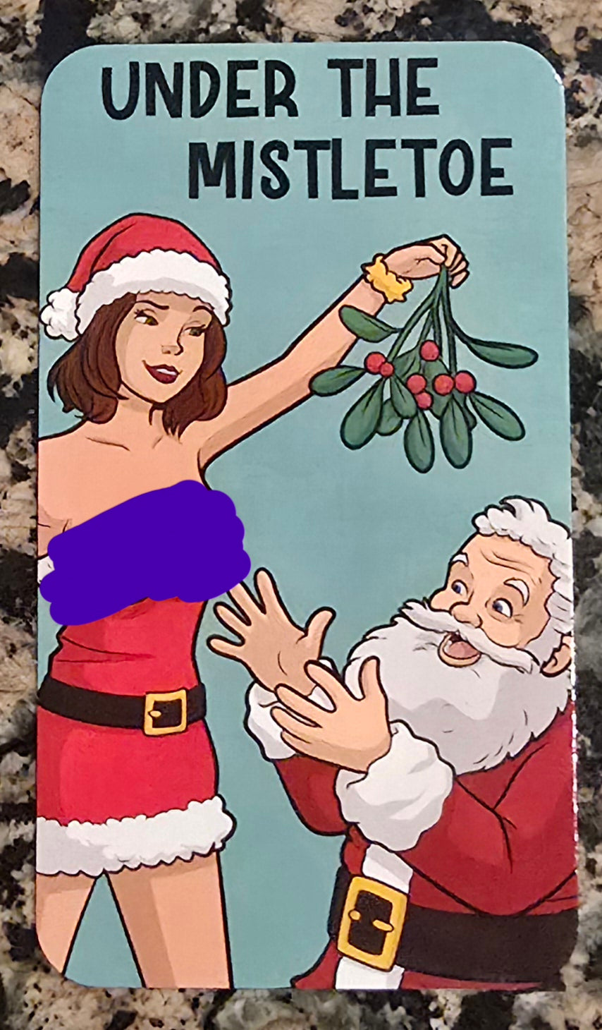 2024 Santa Under The Mistletoe 1 Oz .999 Silver CMG Mint Sexy Art Bar Rare w/ COA