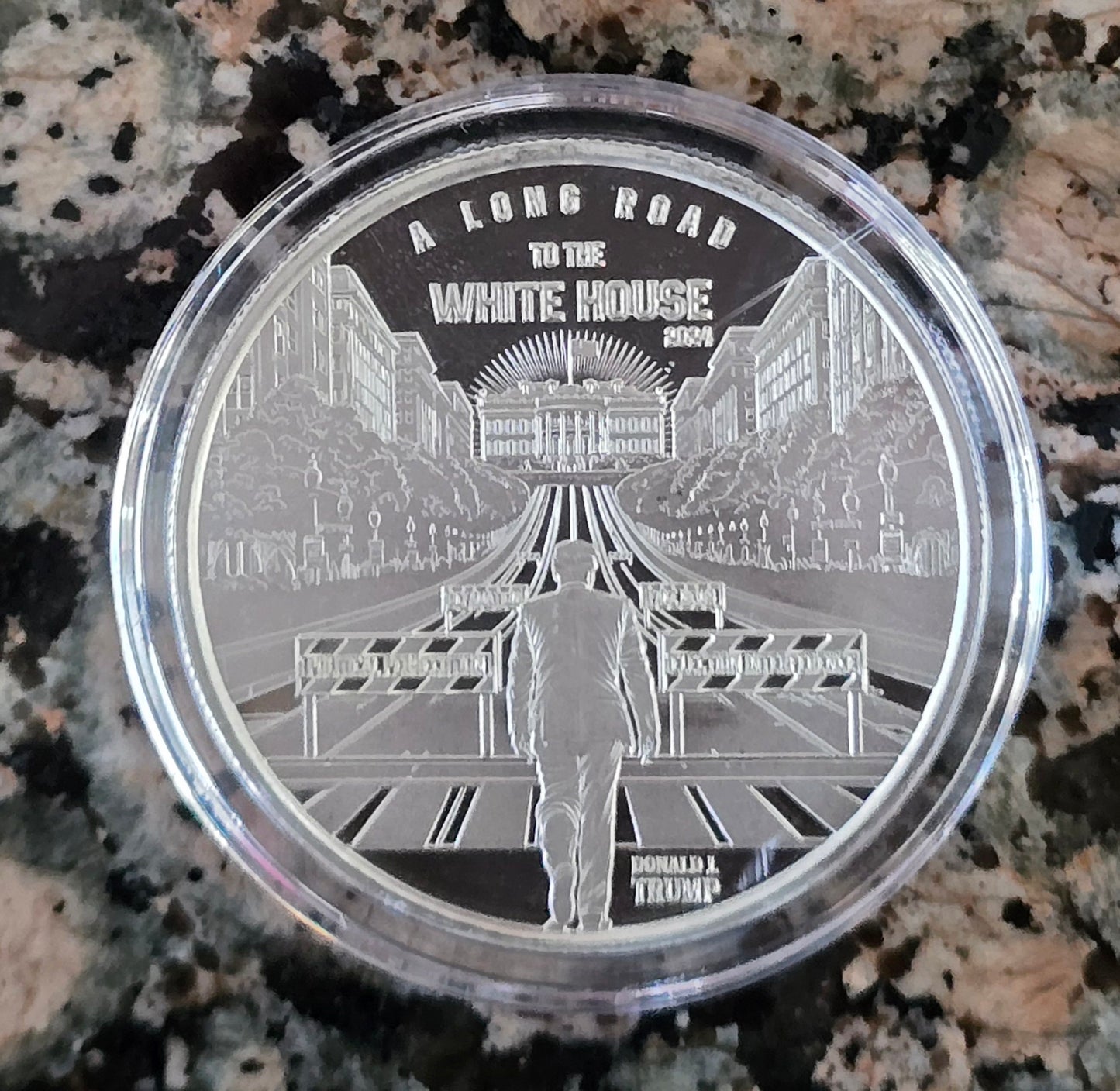 Trump 2024 The Long Road To The Whitehouse 1 Oz Silver Round .999 Fine Limited Edition