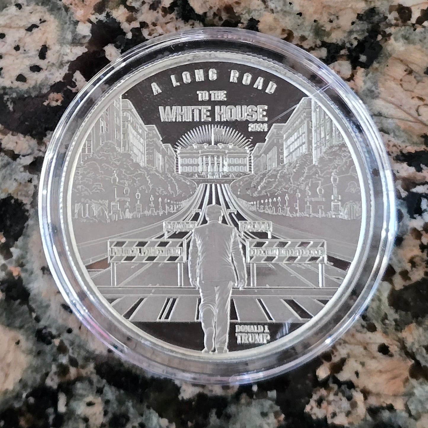 Trump 2024 The Long Road To The Whitehouse 1 Oz Silver Round .999 Fine Limited Edition