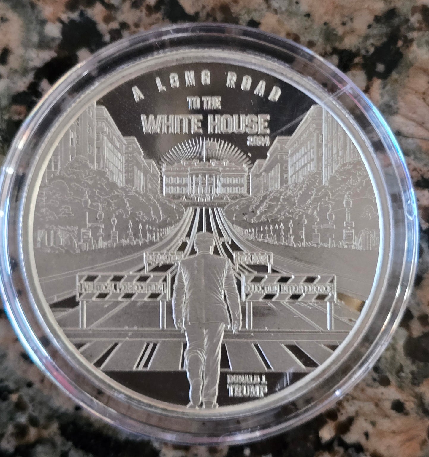 Trump 2024 The Long Road To The Whitehouse 1 Oz Silver Round .999 Fine Limited Edition