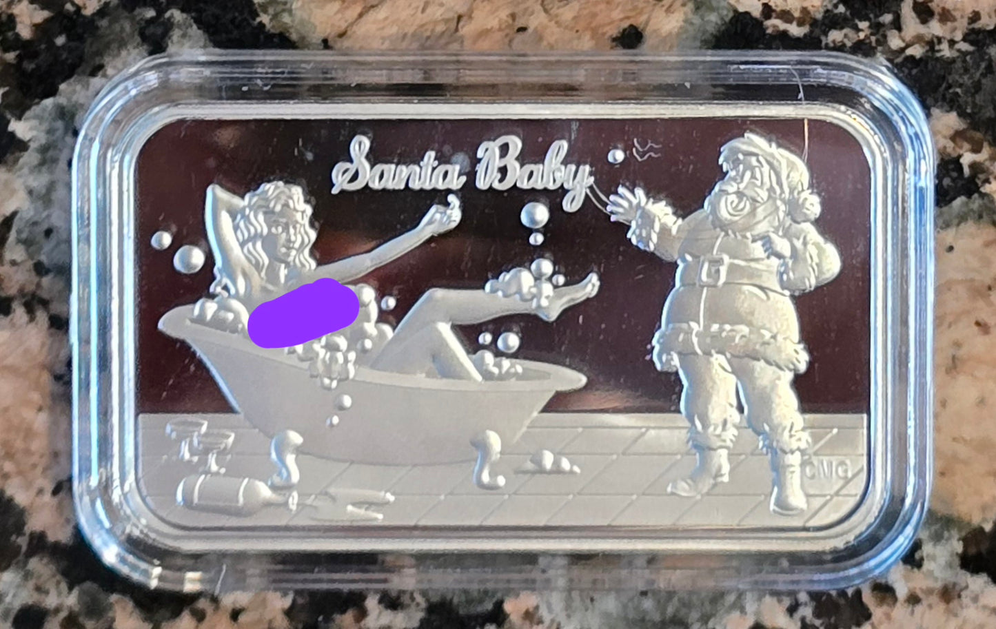 2024 Santa Baby 1 Oz .999 Silver CMG Mint Sexy Art Bar Very Rare 78 mintage w/ COA