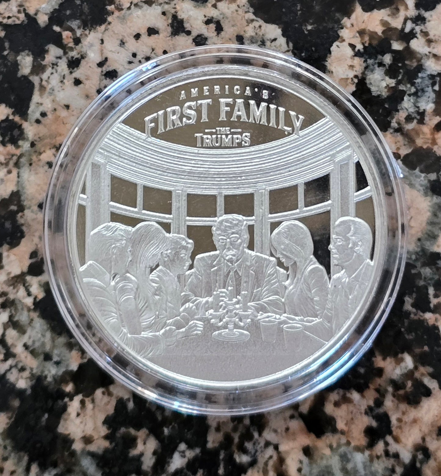 Trump America's First Family Dinner 1 Oz Silver Round .999 Fine Limited Edition