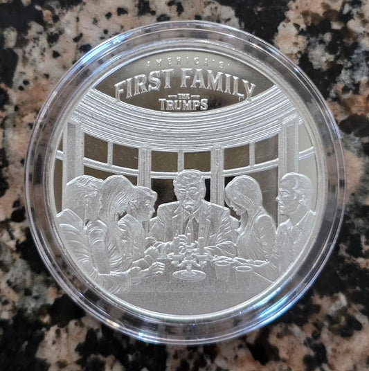 Trump America's First Family Dinner 1 Oz Silver Round .999 Fine Limited Edition