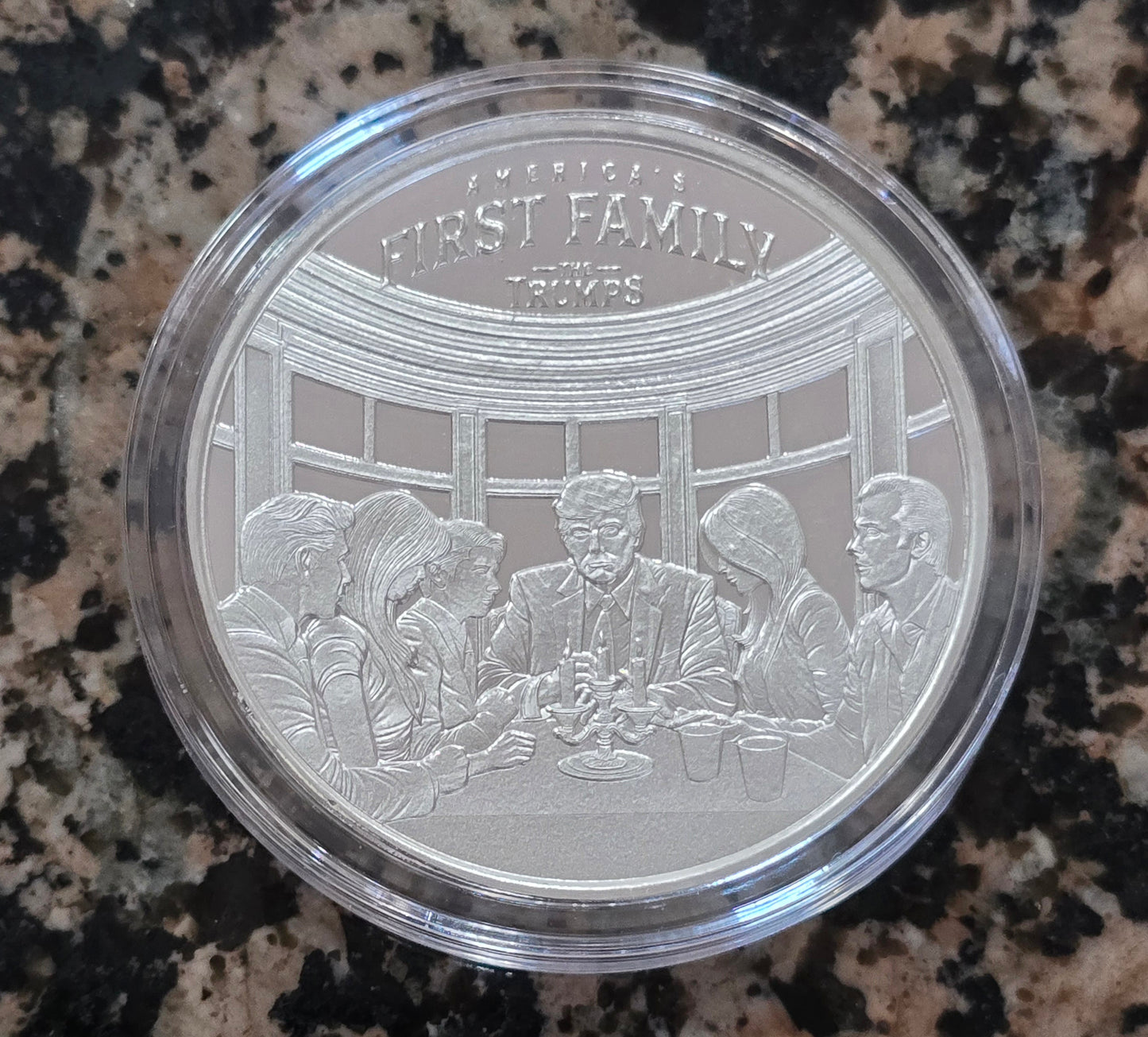 Trump America's First Family Dinner 1 Oz Silver Round .999 Fine Limited Edition