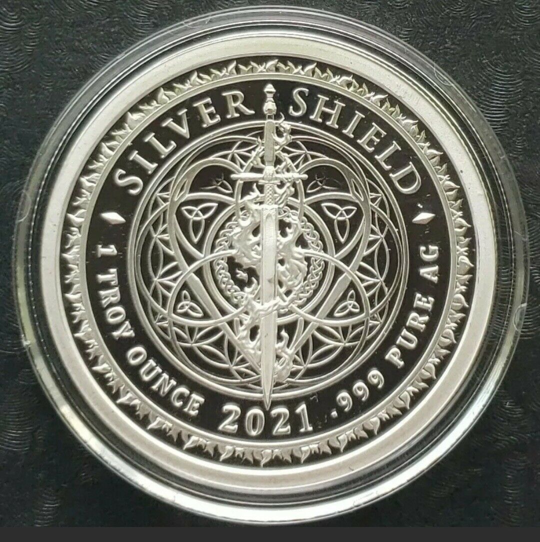 2021 SILVER SHIELD NEVER TRUST GOVERNMENT .999 Silver Proof Round w/COA