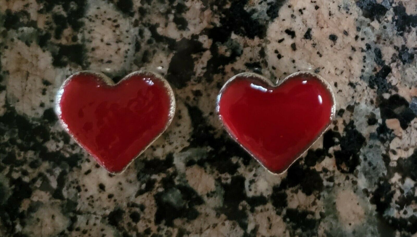 Valentine's Day Heart "Twice Baked" .999 1 oz Fine Silver Baked Enamel Art Bar