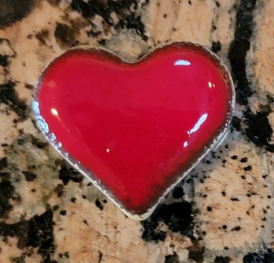 Valentine's Day Heart "Twice Baked" .999 1 oz Fine Silver Baked Enamel Art Bar