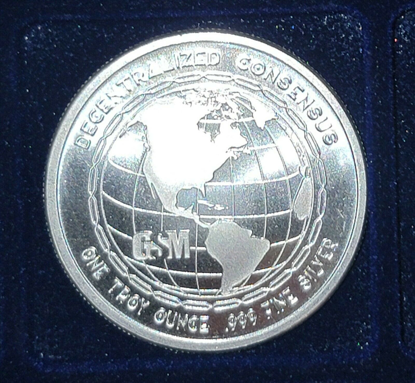 Bitcoin Crypto 1 Ounce .999 Fine Silver BU Collectors Round & Protective Capsule