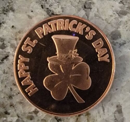 St. Patrick's Day Lucky Clover 1 AVDP Oz .999 Pure Copper Round BU Tube of 10