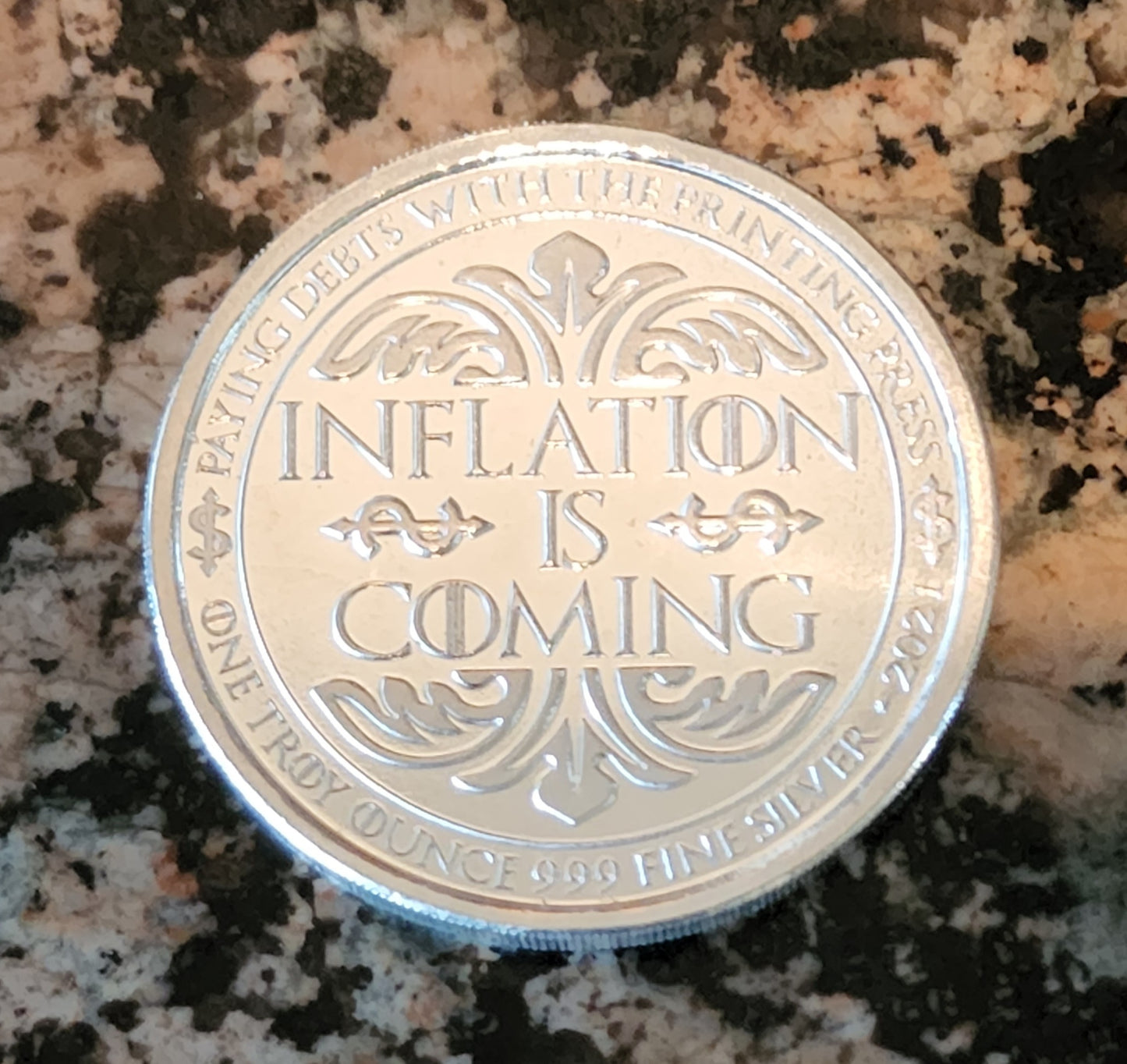 2021 Inflation is Coming Unleash the Beast Biden Pelosi Fauci 1 oz .999 Fine Silver BU w/ Protective Capsule