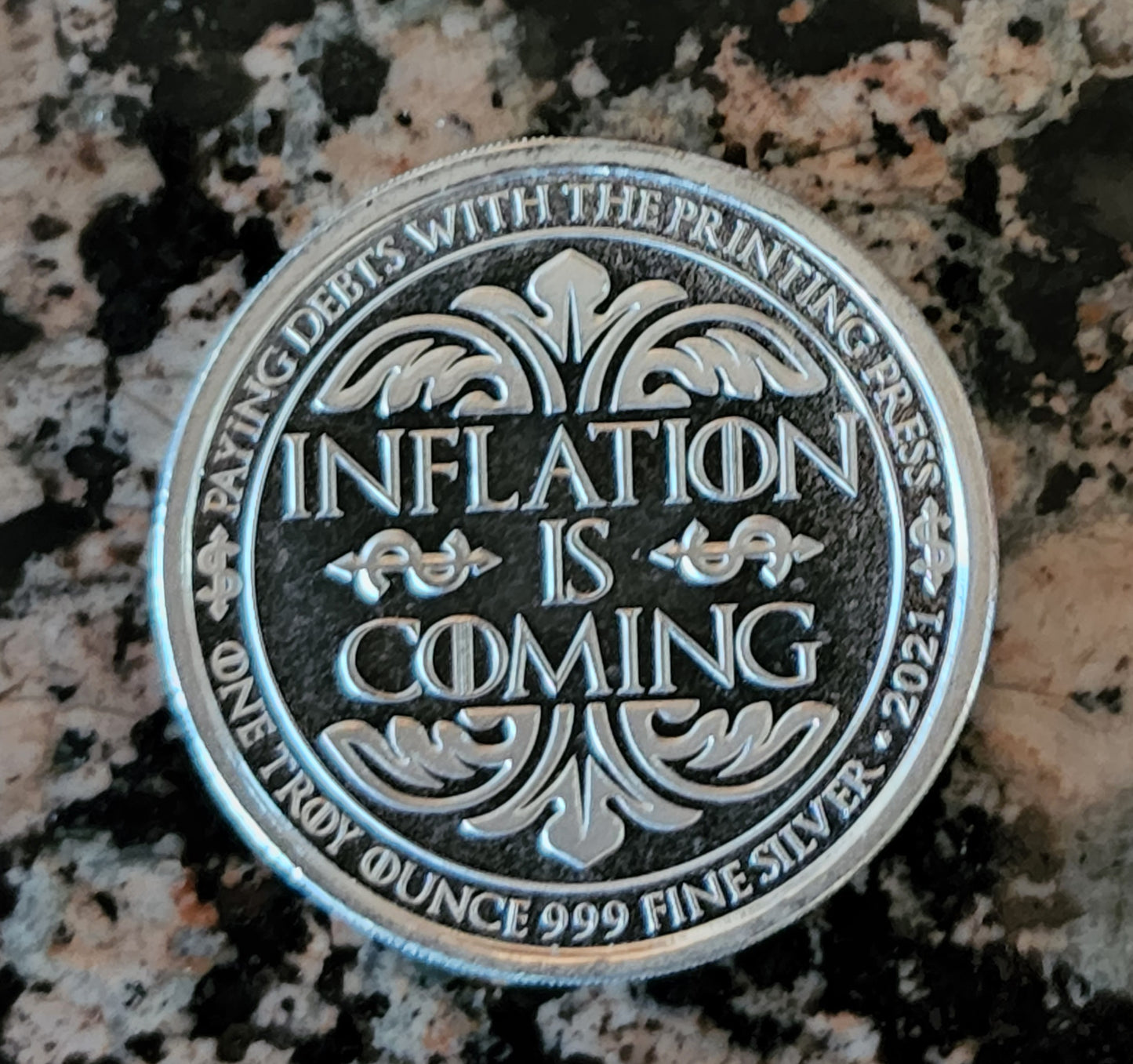 2021 Inflation is Coming Unleash the Beast Biden Pelosi Fauci 1 oz .999 Fine Silver BU w/ Protective Capsule