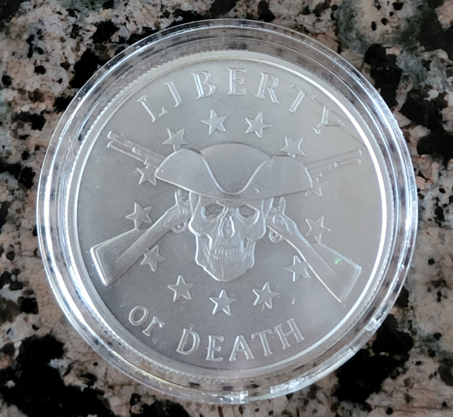 Liberty Or Death 1 Troy Oz Silver BU Round .999 Fine w/ Protective Capsule