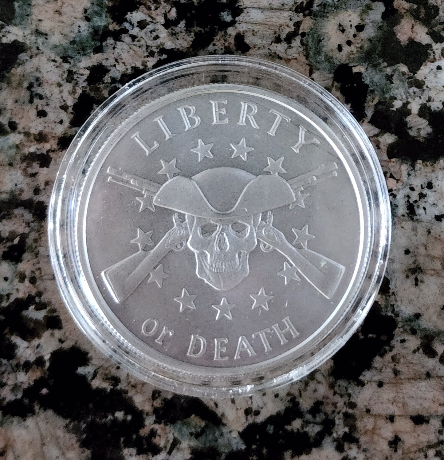 Liberty Or Death 1 Troy Oz Silver BU Round .999 Fine w/ Protective Capsule