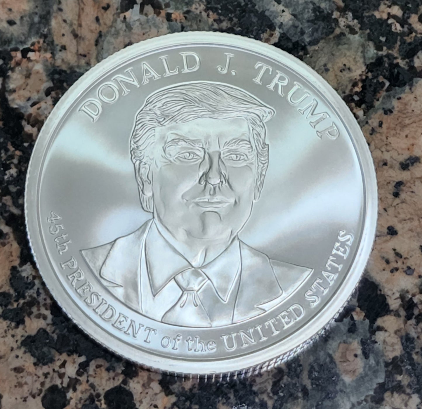 5 oz Stacker - Donald J. Trump 45th President 5 oz Silver Round 999 Fine BU