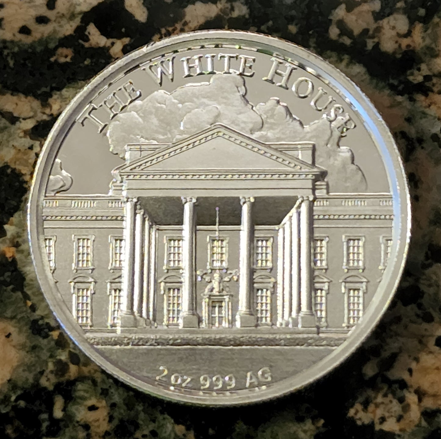 President Trump White House 2 OUNCE HIGH RELIEF Silver Round .999 Fine BU Round