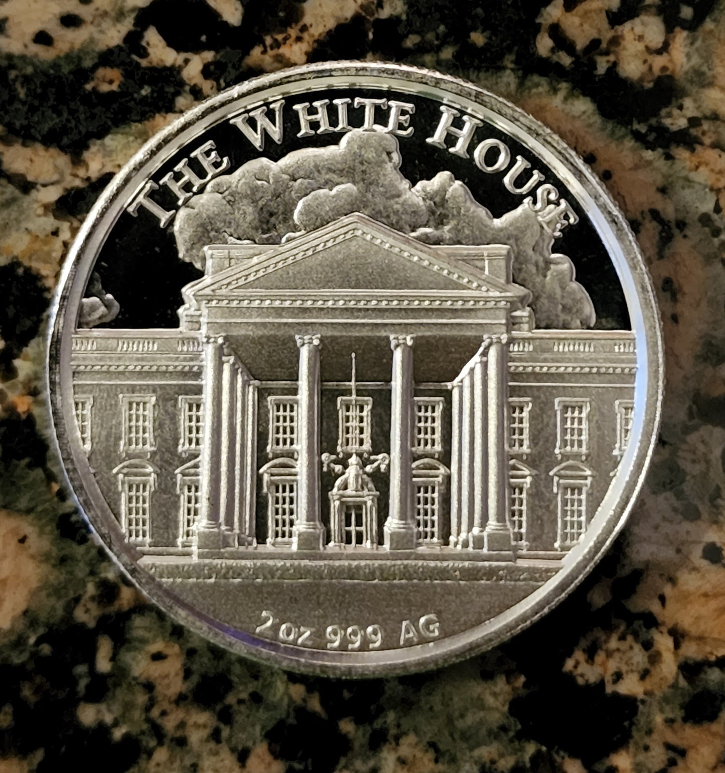 President Trump White House 2 OUNCE HIGH RELIEF Silver Round .999 Fine BU Round