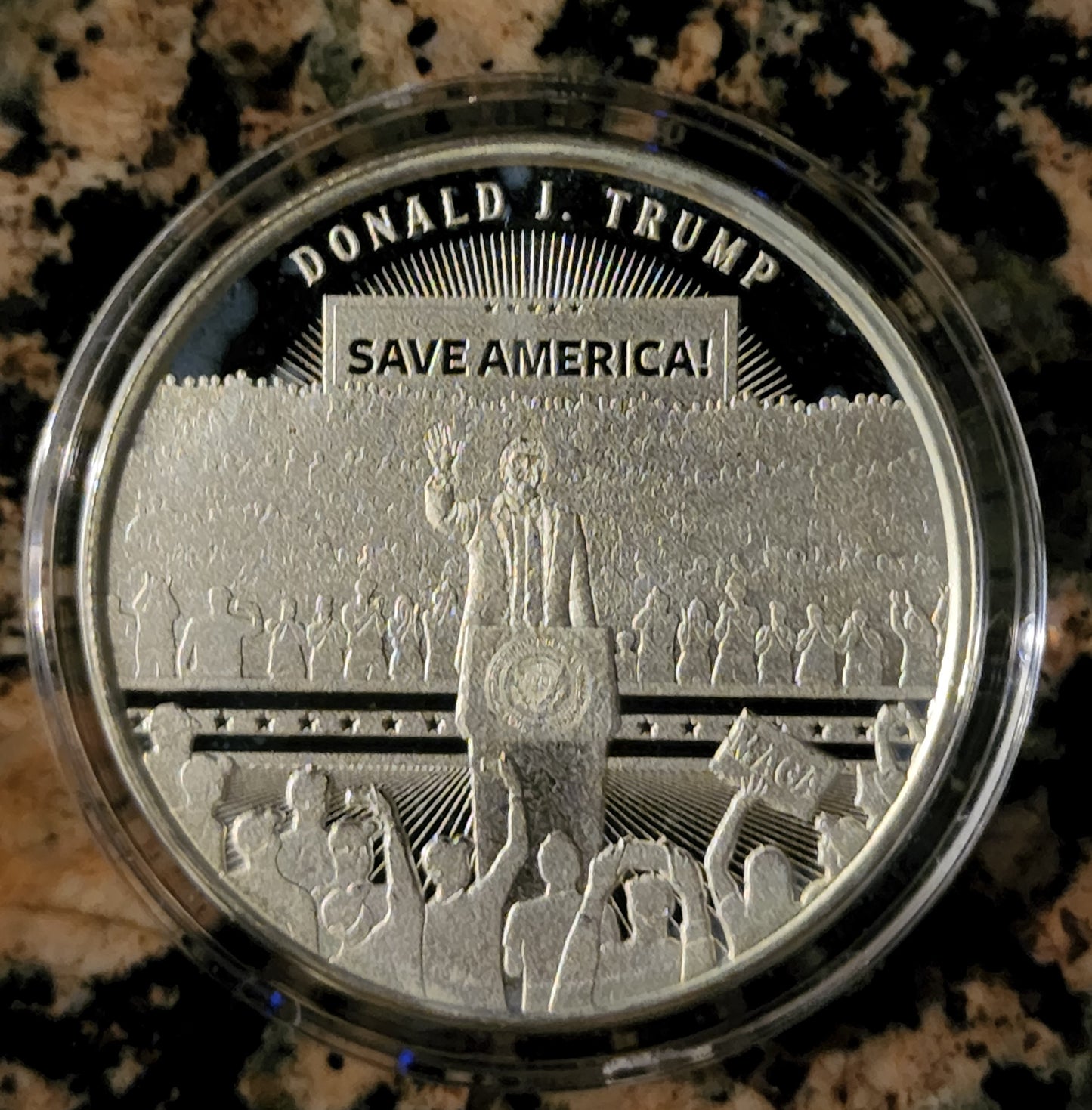 2022 Trump Save America Rallies Limited Edition 1 Troy Oz Silver Round 999 Fine